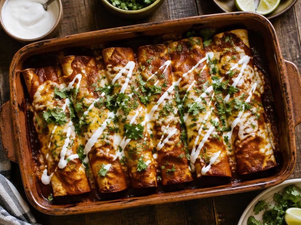 Classic Beef Enchiladas with Guajillo–Ancho Red Chile Sauce