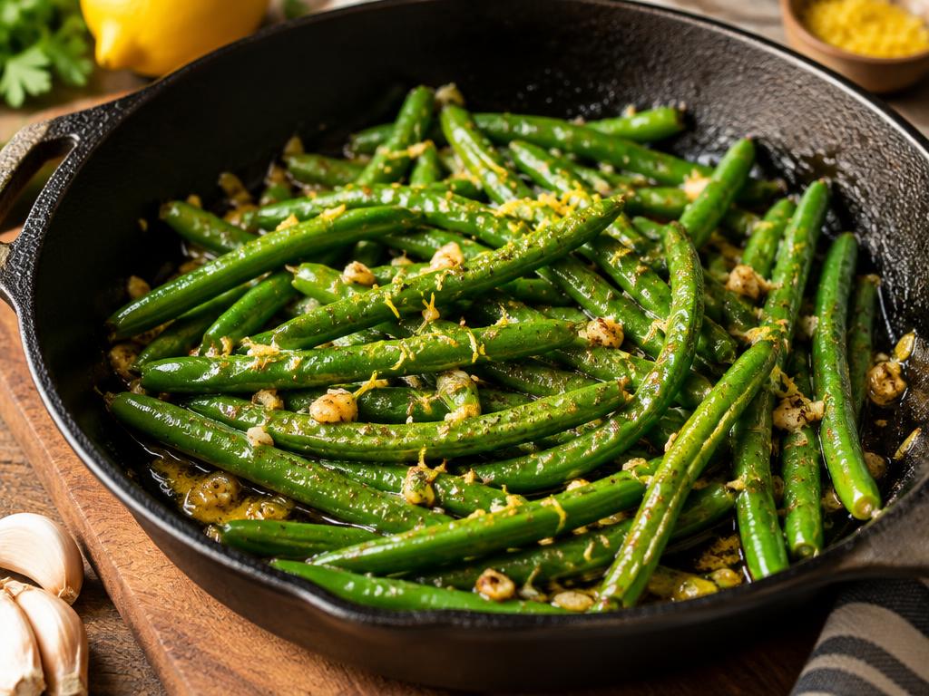 Garden Green Beans with Golden Garlic Butter