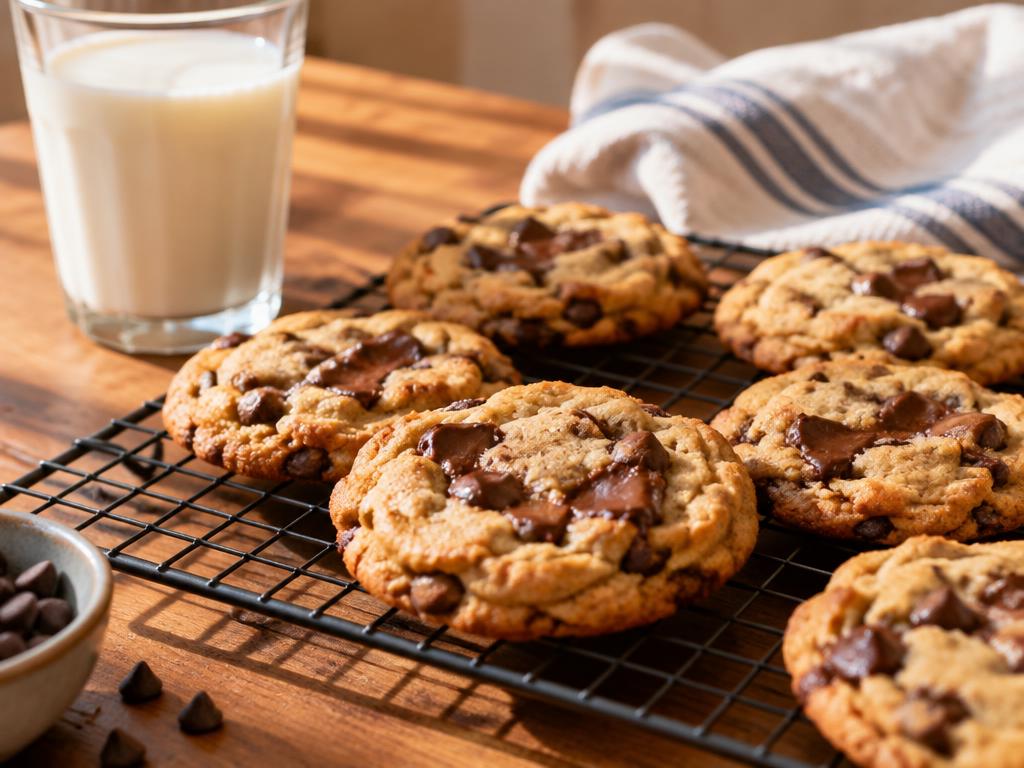 Golden-Edged Chocolate Chip Cookies