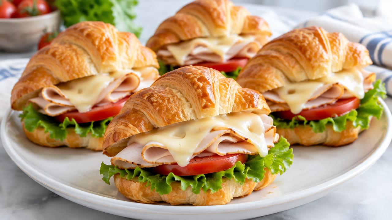 Mini Turkey & Swiss Croissants