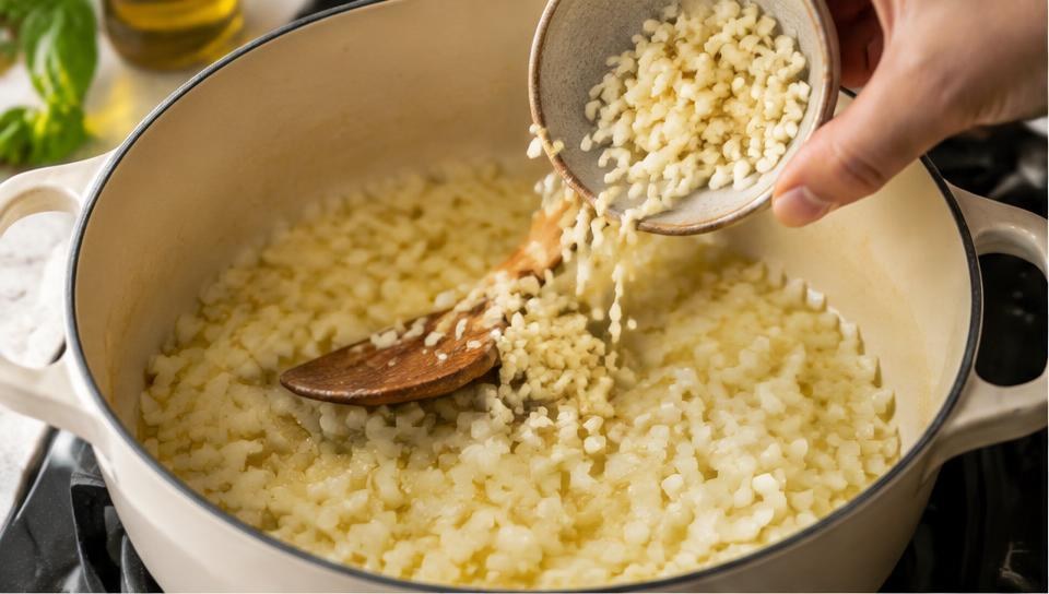 Sauté the aromatics for Creamy Tomato Bisque